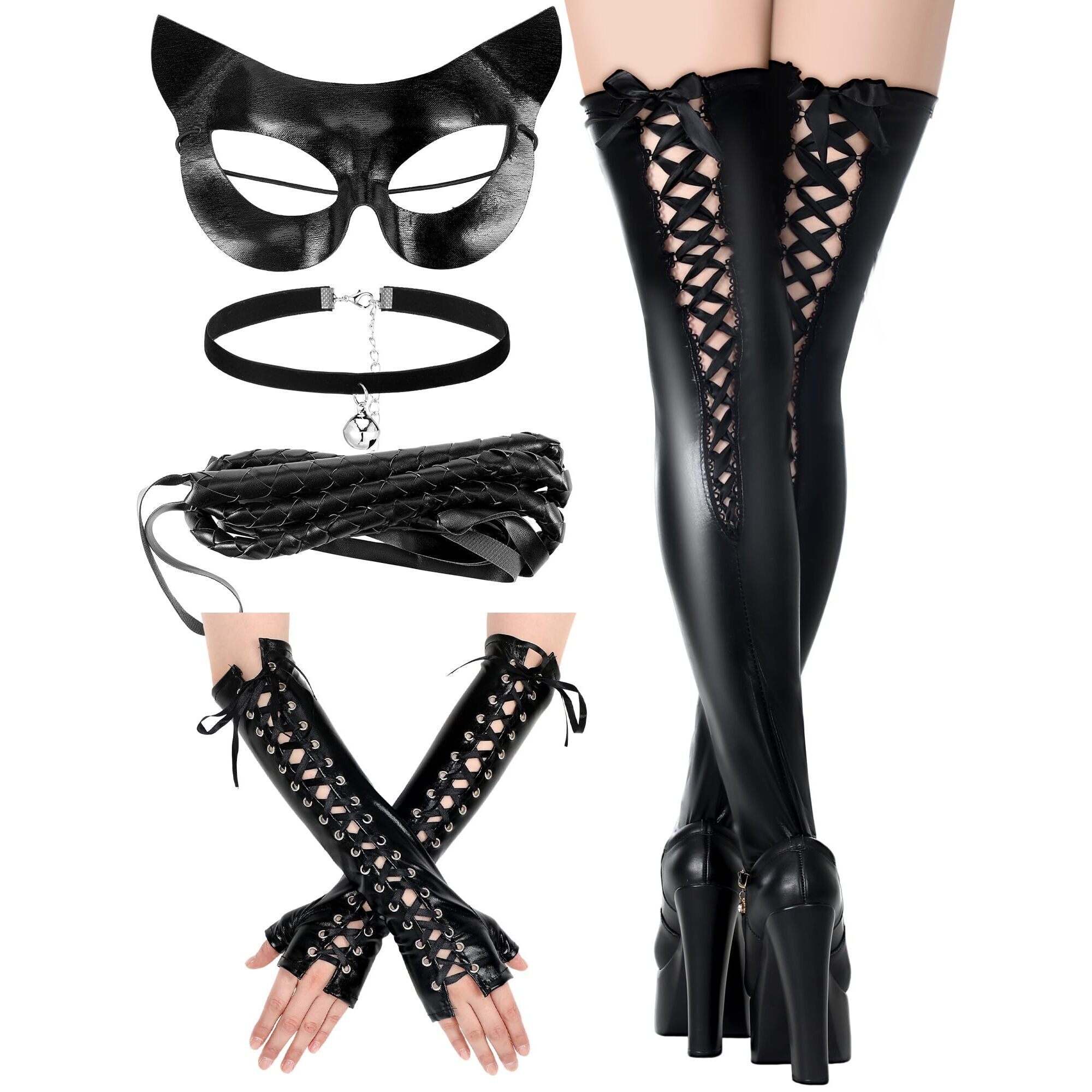 8923 5 Pcs Halloween Cat Costume Accessoriess For Black Cat